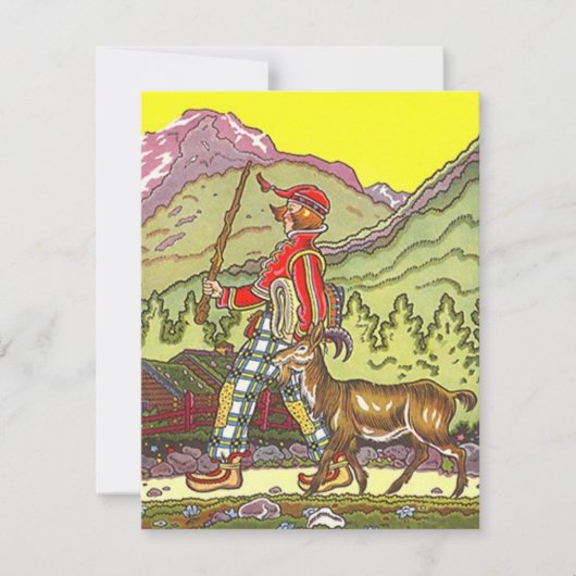 Zwitserse Alpen Heidi - verjaardagsinVITATIES Kaart (Voorkant)