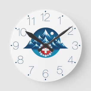 Zwitserse Alpen Illustratie Ronde Klok