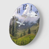 Zwitserse Alpen Matterhorn Mountain Meadow Clock Grote Klok (Hoek)