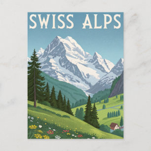 Zwitserse Alpen Reis Briefkaart