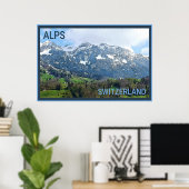 Zwitserse Alpen reizen Poster (Thuiskantoor)