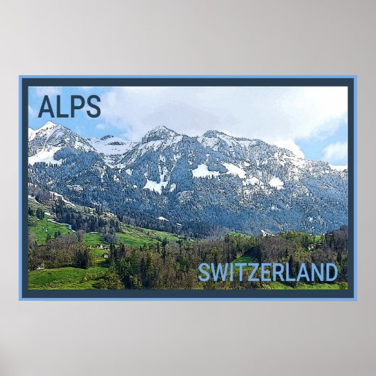Zwitserse Alpen reizen Poster (Voorkant)
