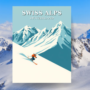 Zwitserse Alpen Skiën Reizen Briefkaart