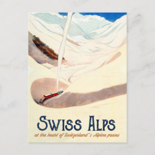 Zwitserse Alpen, Vintage Travel Briefkaart