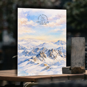 Zwitserse Alpen - Zwitserland Berg Aquarel Briefkaart