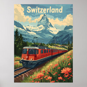Zwitserse Alpentreinreis Poster