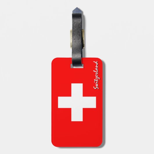 Zwitserse Bagagelabels, patriottische Zwitserse vl Bagagelabel (Achterkant verticaal)