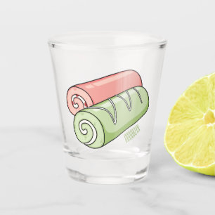 Zwitserse cartoon voor rolkoeken shot glas