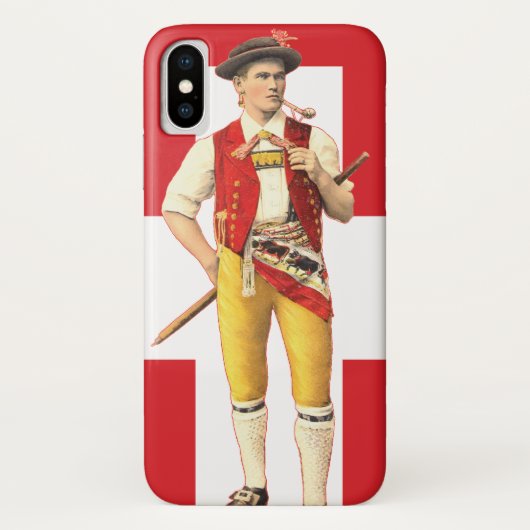 Zwitserse Cowboy uit Appenzell in Traditional Cost Case-Mate iPhone Case (Achterkant)
