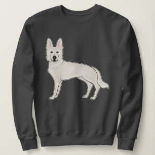 Zwitserse herder witte Duitse herder cartoon hond Trui