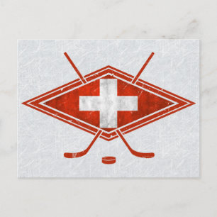 Zwitserse ijshockey Flag Zwitserland Briefkaart