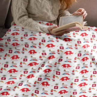 Zwitserse kaart en Zwitserse reispictogrammen Fleece Deken
