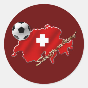 Zwitserse kaart van Zwitserse voetbalcadeaus voor Ronde Sticker