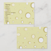 Zwitserse kaas - Chubby Visitekaartje (Voorkant / Achterkant)