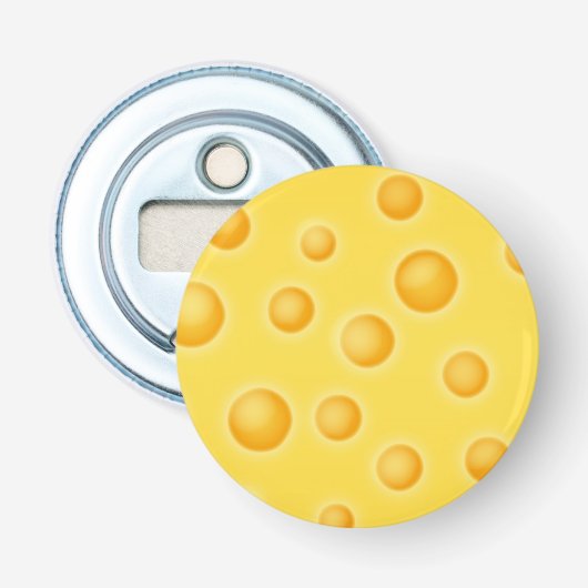 Zwitserse kaas Vector Design voor kaas liefhebber Button Flesopener (Voorkant)