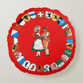 Zwitserse kantons en dansers rond kussen