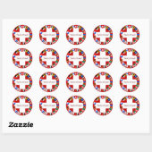 Zwitserse kantons ronde sticker (Vel)