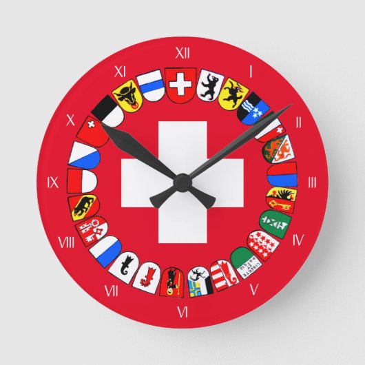 Zwitserse kantons wapenschild ronde klok (Voorkant)