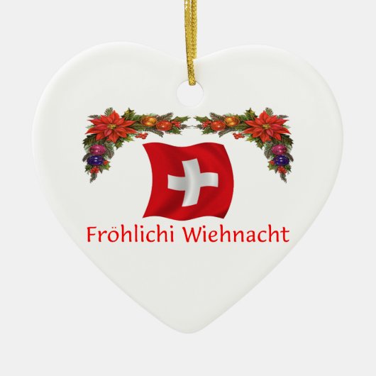 Zwitserse Kerstmis Keramisch Ornament (Voorkant)