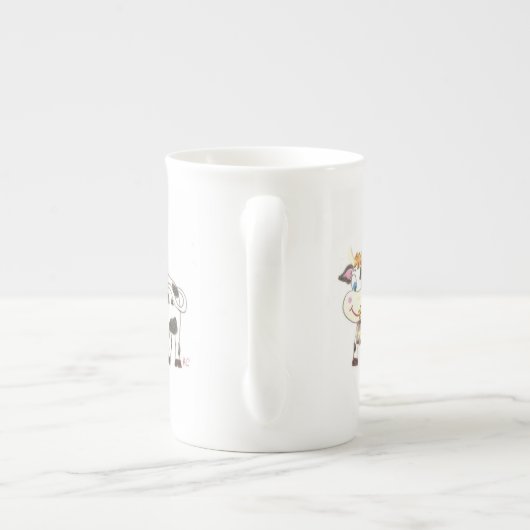 Zwitserse koe Bone China mok (Achterkant)