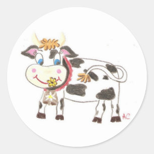 Zwitserse koeienstokers ronde sticker