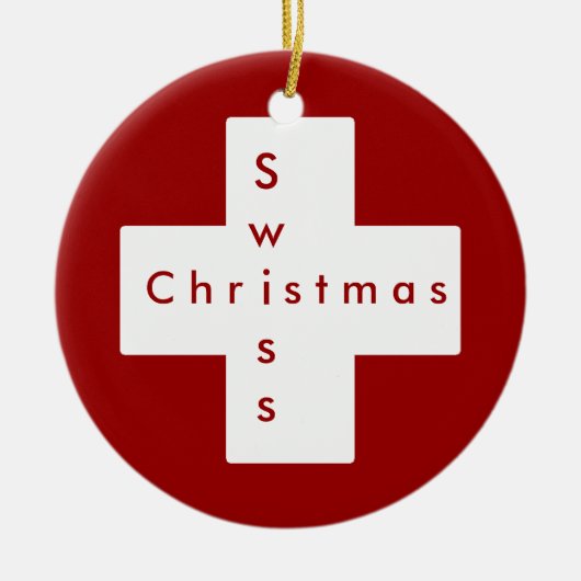 Zwitserse kruis keramisch ornament (Voorkant)