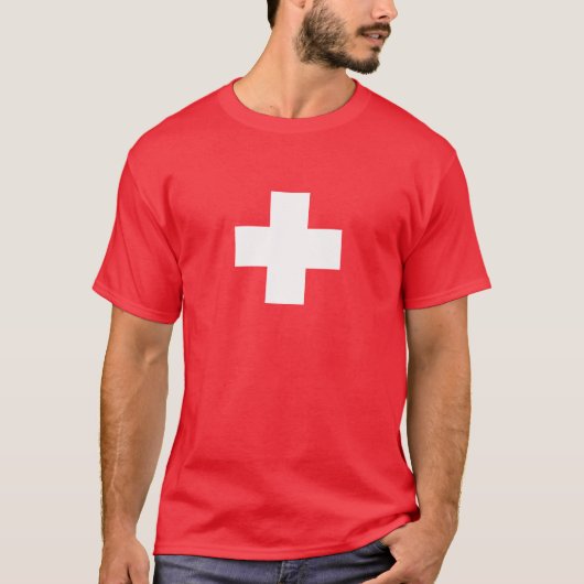 Zwitserse Kruis Plus T-shirt (Voorkant)