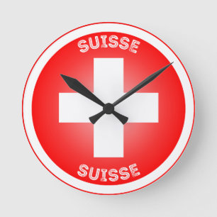Zwitserse Kruis Suisse Cirkel Vorm Ronde Klok