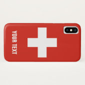 Zwitserse kruisvlag gepersonaliseerd in Zwitserlan Case-Mate iPhone Case (Achterkant (horizontaal))