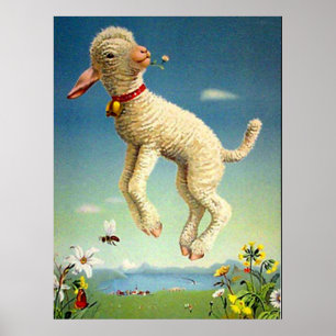 Zwitserse Lamb Vintage Poster