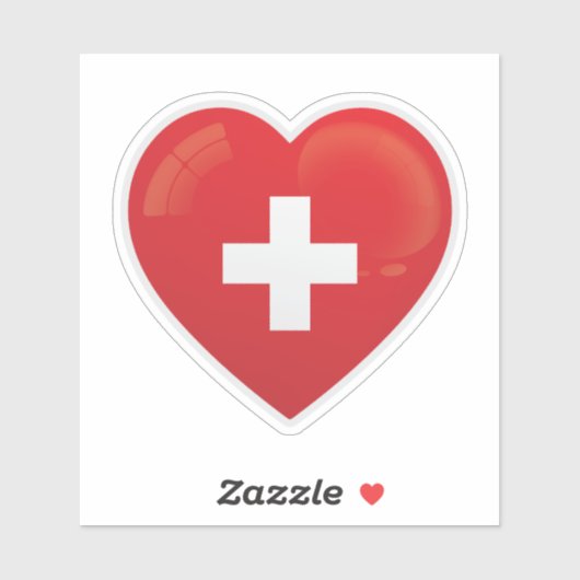 Zwitserse liefdesvlag sticker (Vel)