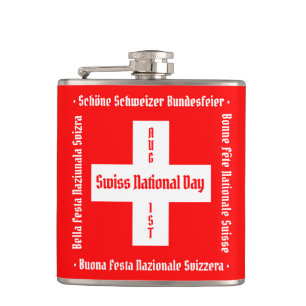 Zwitserse nationale dag in vier talen Zwitserse vl Heupfles