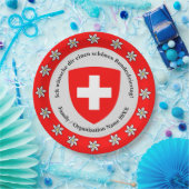 Zwitserse nationale dag Zwitserland vlag Edelweiss Papieren Bordje (Feest)