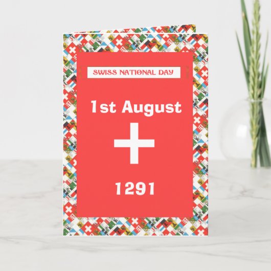 Zwitserse nationale feestdag groeten kaart (Voorkant)