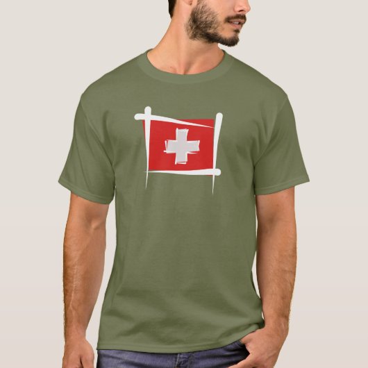 Zwitserse penseelvlag t-shirt (Voorkant)
