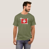 Zwitserse penseelvlag t-shirt (Voorkant volledig)