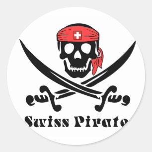 Zwitserse piraat ronde sticker