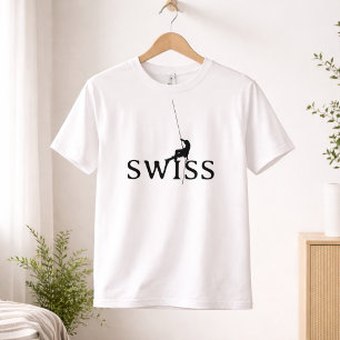 Zwitserse Rotsbeklimmen Minimalistische Silhouet T-shirt
