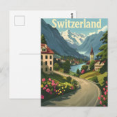 Zwitserse rust: Lakeside Retreat Alpine Briefkaart (Voorkant / Achterkant)
