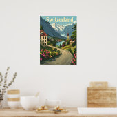 Zwitserse rust: Lakeside Retreat Alpine Poster (Keuken)