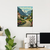 Zwitserse rust: Lakeside Retreat Alpine Poster (Thuiskantoor)