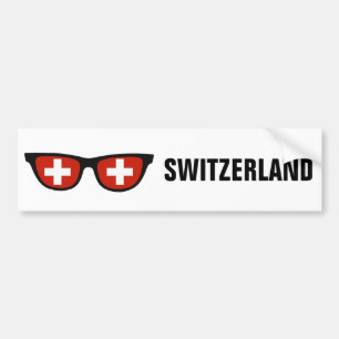 Zwitserse Shades aangepaste tekst en kleurenbumper Bumpersticker