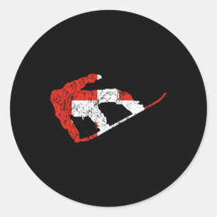 Zwitserse Snowboarder Zwitserland Vlag Cool Snowbo Ronde Sticker