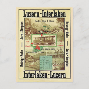 Zwitserse spoorweg Luzern Interlaken Briefkaart