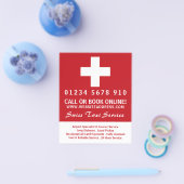 Zwitserse Taxi Bedrijfs Vlag met Prijslijst Flyer (Enkel)