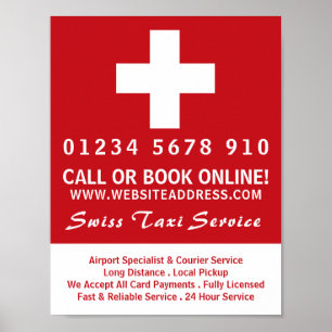 Zwitserse taxibedrijf vlag Adverteren Poster