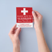 Zwitserse Taxibedrijf Vlag met Prijslijst Flyer (Hand)