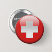 Zwitserse vlag 2.0 ronde button 5,7 cm (Voorkant /achterkant)
