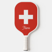 Zwitserse vlag aangepaste pickleball paddle racket (Achterkant)