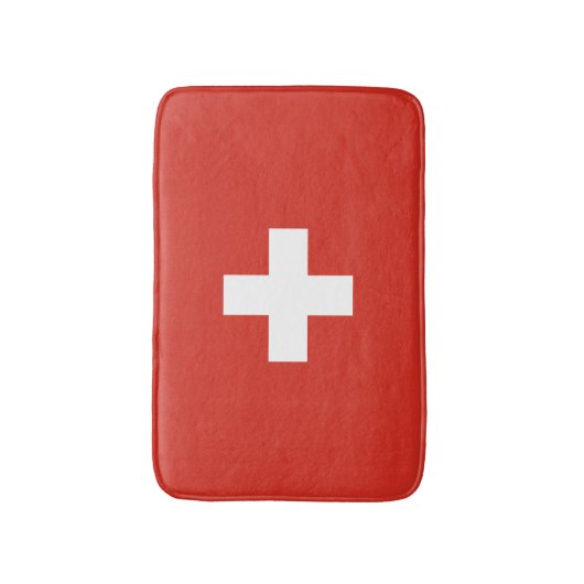 Zwitserse vlag badmat | Zwitserland badkamerkleed (Voorkant Verticaal)